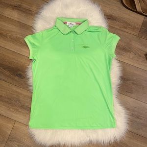 Vineyard Vines Performance Lime Green Collared Golf Short Sleeve Shirt Medium
